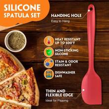 Zestaw 6 silikonowych przyborów kuchennych – kolory nordyckie – szpatułki do gotowania i pieczenia, skrobaki, pędzel, rozprowadzacz lukru – materiał gumowy, motyw świąteczny, bez ładowania i baterii