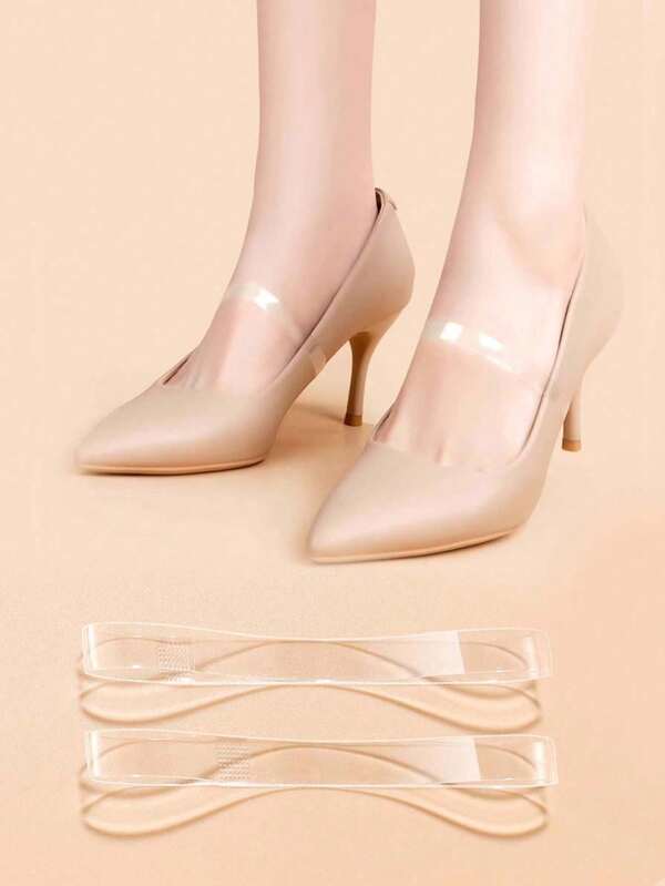 1 paire de sangles invisibles transparentes pour talons hauts en TPU, élastique anti-desserrage. Lacets pour chaussures et sangles de cheville pour talons hauts