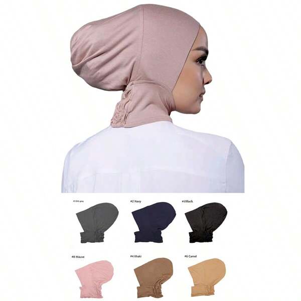 1 Pieza Conjunto de Sombrero Musulmán de Parte Inferior con Ajuste y Elasticidad, Pañuelo de Cabeza Elegante con Goma Elástica para Mujer 100% Poliéster Suave y Transpirable, Protección Solar y a Prueba de Viento, Pañuelo Ligero para Ramadán en Negro, Blanco y talla grande Colores, Con Longitud Hasta el Cuello, Se Ajusta y Envuelve Elegantemente Alrededor del Cuello, ¡Es el Aspecto Perfecto como Sombrero de Parte Inferior! Se Puede Lavar a Máquina y a Mano
