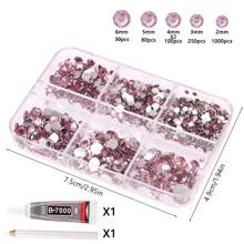 2000/1580pcs/Box 2mm/3mm/4mm/5mm/6mm Flat Bottom Resin Rhinestones, Handmade DIY Resin Accessories For Clothing, Shoes, Decoration (Optional Rhinestone Pen And Glue)