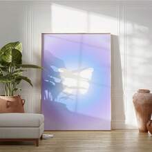 1/3pcs Wall Art Posters, Modern Style Butterfly Aura Positive Affirmation Set Of 3 Posters, Retro Gradient Print 1111 Angel Number Wall Art, Manifest Dorm Decor Girls Gift ,Wall Art With Frame - Multicolor - View 7