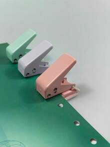 1pc Metal Single Round Hole Puncher For Paper & Loose-Leaf Pages Binding, Stationery Tool - Silver - View 5