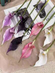 1PC/3PCS High Quality Simulation Calla Lily Home Decoration Flower Living Room Decoration Fake Flower Garden Party Decoration Simulation Flower Simulation Plant - Multicolor - View 10
