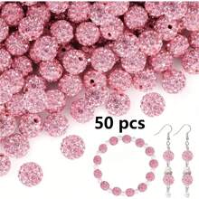 10/20/30/50/100 pièces Perle de strass plat en verre blanc de 10 mm, boule à facettes Disco, convient pour la fabrication de bijoux, bracelets DIY, colliers, boucles d'oreilles et travaux d'artisanat