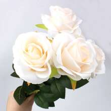 1/3 pièces Fleurs artificielles roses rouges, fleurs en plastique pour la décoration de la maison, de l'hôtel, du bureau, du mariage, de la fête et du jardin