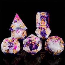 Exquisite Resin Gold Foil Dice Set, Complex Design, Multi-Faceted Shapes Including D20 - Ideal For Role Playing Games And Cthulhu Board Games