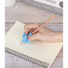 1/2 stuks siliconen schrijfgerei met dubbele vingergreep voor leren en schrijven, leermiddelen voor kinderen, cadeau voor kinderen, corrector voor schrijfhouding, kleurrijke zachte siliconen pengreep, penhouder voor basisschoolleerlingen, hulpmiddel voor schrijfcorrectie