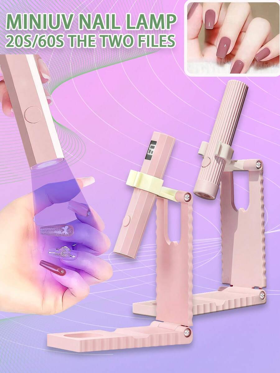 迷你便携式UV LED美甲灯 - 快速烘干、持久耐用、节能省电、USB充电、小巧便携,适用于美甲沙龙、家庭和旅行 - 专业美甲护理工具,美甲用品,返校季必备,打造学院风美甲造型 - 彩色 - 查看 1