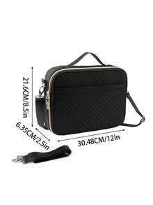 1pc Women'S Large Size Letter Embroidery Multifunctional Bible Bag Shoulder Bag Bible Handbag Bible Bag Bible Bag With Shoulder Strap Bible Bookmark Box Suitable For Girls Women Daily Storage Participating In Worship Activities Give To Children Parents Holiday Gift Does Not Include All The Pens And Notebooks Inside Please Note Whether The Product Size In The Picture Is Suitable For You - 黑色 - 查看 2