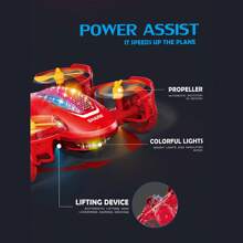 Juguete eléctrico de avión con forma de tiburón que gira 360°, con luces y sonido, coche eléctrico con piruetas, avión biónico eléctrico resistente a impactos con luces, el mejor regalo de Navidad y cumpleaños para niños y niñas, vuelta al colegio