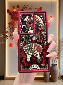 1 buah Casing Pelindung Kamera Kaca Tempered Motif Ratu Kartu Warna Maroon Kompatibel dengan Apple 16/16E, Kompatibel dengan Redmi, Kompatibel dengan Infinix, Kompatibel dengan Vivo, Versi Internasional, Bukan Versi Domestik - Burgundy - View 5