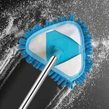 1 Conjunto Mop Triangular DomeUp com Cabo Telescópico - Ferramenta de Limpeza Multiuso para Sala de Estar, Quarto, Banheiro, Cozinha e Uso Externo - Sem Cantos Mortos, Cabeça de Resina, Plástico, Operação Manual - Ideal para Limpeza de Natal e Ação de Graças, Mop de Limpeza | Mop com Cabo Telescópico | Mop com Cabeça de Resina