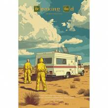 1 件复古《绝命毒师》电影中世纪艺术海报帆布画墙面印刷画，适用于客厅、卧室、餐厅的家居装饰画，可选画框，现代海报、墙面艺术、帆布画和可重复使用的画框 - 彩色 - 查看 24