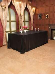 1pc Black Sequin Tablecloth, Glittering Golden Table Topper For Birthday Party, Halloween, Wedding, Hotel & Banquet Decor, Nordic Style