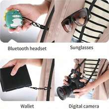 Cuerda anti-pérdida para teléfono móvil de exterior, correa para teléfono y cámara de viaje, accesorio para teléfono, accesorio de avión, accesorios de viaje internacionales, accesorios de verano, accesorios de campamento, accesorios tecnológicos, accesorios de gimnasio para viajes, correa para teléfono/cámara réflex de viaje, artículos esenciales de viaje, regalos del Día de San Valentín, suministros de vuelta a la escuela, regalos de fiesta - Negro - Ver 5