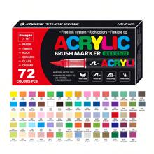 GuangNa Weicher Pinsel-Flüssig-Acrylmarker, Malwerkzeuge, Schulbedarf, Kunstbedarf, kann zum Zeichnen, Malen, DIY, Graffiti auf Metall, Glas, Keramik, Stein, Holz, Papier und anderen Oberflächen verwendet werden. Kann mehrfach übereinander aufgetragen werden. Schulbedarf, Rückkehr zur Schule