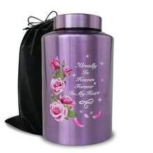 Up To 220 Lbs Large Cremation Urns For Adult Human Ashes, Decorative Urn For Male Female Ashes With Velvet Bag - Hoa-Tím - Xem 1
