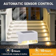 4pcs/8pcs/12pcs/16PC Solar Outdoor Step Lights, Solar Fence Lights, Outdoor Patio Lights, Solar Deck Lights, Solar In-Ground Lights, Solar Fence And Stair Lighting, Suitable For Fences, Steps, Courtyards, Decks, Backyards, And Paths.