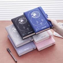 2025- 2026 English Planner, A5 Starry Sky Cover, With Annual /Monthly /Weekly/Daily Plan, 204 Sheets /408 Pages, Purple/Blue/Black/Pink/Gray, Suitable For Students Back To School And Office