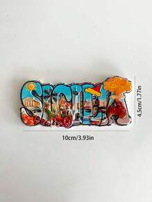 1 pieza Imán de nevera de resina, recuerdo de escenarios de viaje europeos en Milán y Venecia