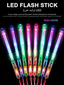 1 Pack Of LED Flash Sticks, Luminous Party Supplies With RGB Lights And 7 Flash Modes, Perfect For Bar, Wedding, Party, Concert, Christmas, Birthday Gift, Toy And Decoration, Warning Lights For Night Activities - Holiday Accessory, Birthday Party Supplies, Wedding Supplies, Glow In The Dark Party Supplies, LED Light Up Toys, Neon Party Favors, Carnival Birthday Wedding Party Games Gifts Parties.