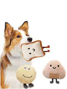 Mini New Series Cat Toys Cat Treat Toy Bread Toast Series With Catmint Fillings Cute Japanese Style Rice Balls Cat Snack Toy Toast Shape Cat Snack Toy Cat Accessories Pet Supplies: Size Tip - Slightly Smaller Than Average