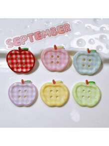 10 piezas Botones decorativos con forma de manzana linda, accesorio decorativo para el cabello, zapatos, ropa