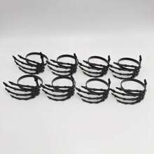 Factory Directly Selling Halloween Ghost Hand Napkin Rings, Red And Black, Simple Ghost Party Napkin Rings, Bulk