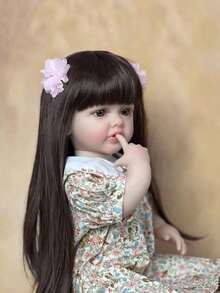 55cm de cuerpo entero de vinilo suave realista muñeca de juguete Reborn, 22 pulgadas de vida recién nacido princesa Bebe precioso vestido de regalo de cumpleaños (algunas partes al azar) - Champán - Ver 3