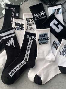 10 pares de calcetines de media caña coloridos y variados para niños, que absorben la humedad y son transpirables, versátiles calcetines altos para niños