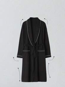 Hochwertige neue Herren Bademantel, langärmelig, leicht, atmungsaktiv, weich und bequem, geeignet für Frühling, Sommer, Herbst