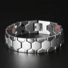 Men's Fashionable And Powerful Bracelet, Enhancing One's Appearance. Black, Silver, Gold. - 黑色 - 查看 3