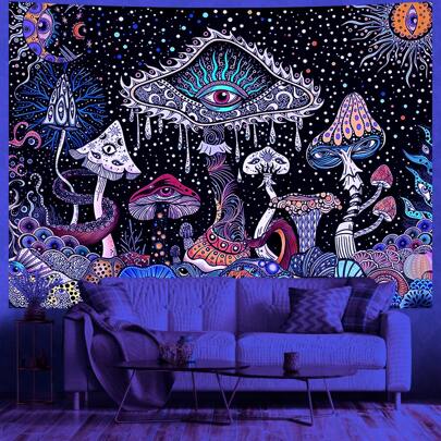 1 قطعة من فراء الشمس المنعكس بأشعة فوق البنفسجية والفيروسيوم والزمردي والذهبي المنسوج يدويًا، استوديو يوجا ميدي، حزمة تركيب مجانية لنجوم لامعة ذات نسيج منتصف الليل سهلة التعليق