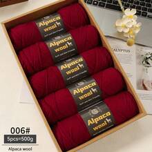 500g/245m 骆驼羊毛纱，粗针织羊毛纱，多色，适合秋冬季，DIY 针织材料，用于毛衣、围巾、帽子、手套、护膝，1 包=5 球=500g