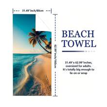 1 Piece Super Soft Microfiber Beach Towel, Quick Dry Absorbent Lightweight Towel For Beach, Bathroom, Swimming