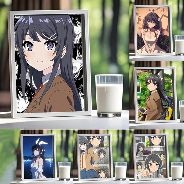 1pc Japanese Manga Personalized Anime Home Decoration Painting Wall Art Photo Frame, 15x20cm, Photo Frame For Desktop Display & Wall Hanging, Art Photo Frame For Photos & Posters, For Bedroom Living Room Home Decoration Gift Birthday Graduation