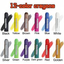 1PC 6/12 Color Color Crayon, Solid Pigment Stick, Crayons, Quick Drying In 90 Seconds, Learning Office Painting Brush,Paint Stick,Bingo Dabbers,Bingo Daubers,Back To School