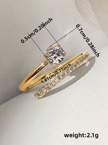 1 Pc Children Cubic Zirconia Glamorous Rings For Daily Decoration For Party Jewelry Birthday Gift