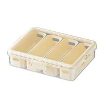 1 件创意香料收纳盒带盖，厨房隔间调味盒，适用于冰箱，密封防止异味混合