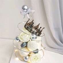 Decoración de pastel, bolas espirales de oro y plata, árboles de deseos, decoración superior del pastel de boda, decoración de pastel de cumpleaños, detalle