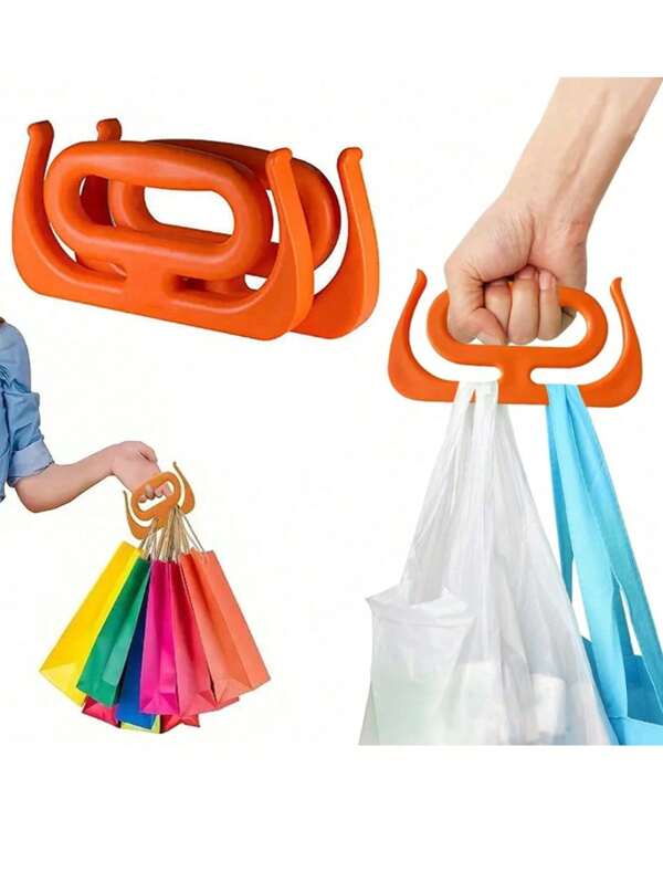 1 pieza Soporte resistente para bolsas de compra - Ganchos ergonómicos multiusos, soporte para bolsas de compra, portador de bolsas de supermercado, asas para bolsas de plástico, herramientas para levantar bolsas, asas anti-estrangulamiento, para transportar comestibles, bolsas de plástico con asas, compras, viajes, hogar y cocina | Organizador portátil que ahorra esfuerzo