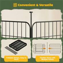 20" Tall Foldable Dog Playpen Panels With Door 8 Panels Black