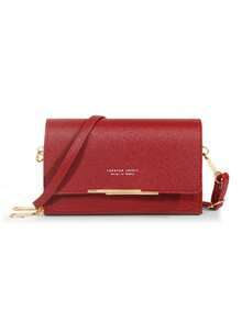 时尚仿皮长款钱包 女士迷你斜挎包 拉链手机袋（拉链和字母图案随机）