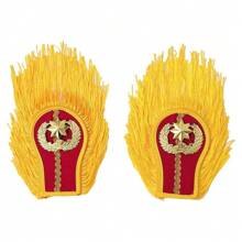 1 Paar Schulterstück Epauletten Brosche Bord Multifunktionale Quaste Fransen Epauletten für Trommel Horn Band Jacken Mäntel Epaulette