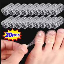 Shmian 10Pcs/20pcs Transparent Breathable Silicone Toe Protectors Prevent Blisters, Calluses And Corn, Comfortable With High Elasticity