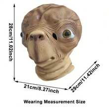 1pc E.T. Alien Mask Latex Full Face Mask - Natural Skin Tone, Large Eyes & Nose Design, Perfect For Halloween Cosplay, Anime, Horror Movie Props, Halloween Costume Accessory | Playful Design | Detailed Facial Features, Halloween Costumes