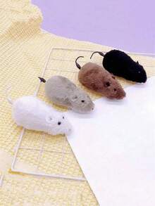 4 Colors A Winding Plush Mouse Toy Suitable For Cats And Dogs -1 Mechanical Motion Cloth Mouse, Prank Pet Toy, No Battery Required, Suitable For Small Dog Breeds Recommended -Color Random - Multicolor - View 9