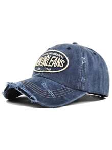 1 pièce Casquette de baseball unisexe à la mode, multi-couleurs, avec lettre "New Orleans" brodée, effet délavé. Adapté pour l'extérieur, la rue, les sports, les voyages, la rentrée scolaire, l'usage quotidien