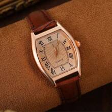 2 pièces/set Nouvelle montre mode femme, forme baril, esthétique élégante, montre étudiante, marque de niche