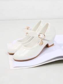 Girls Solid Color Fashion High Heel Dress Shoes, Suitable For Wedding, Party, Performance